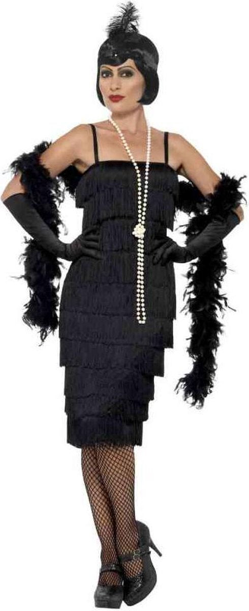 Smiffys - flapper kostume - m - sort
