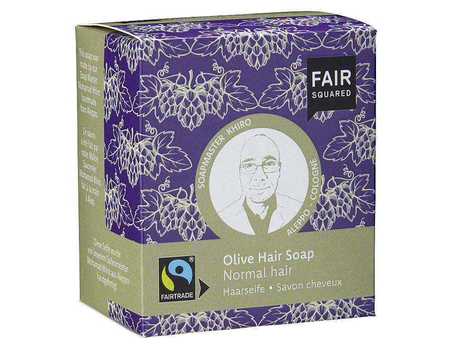 Fair square shampoo blok - normalt hår - oliven - 2 stykker á 80 gram.