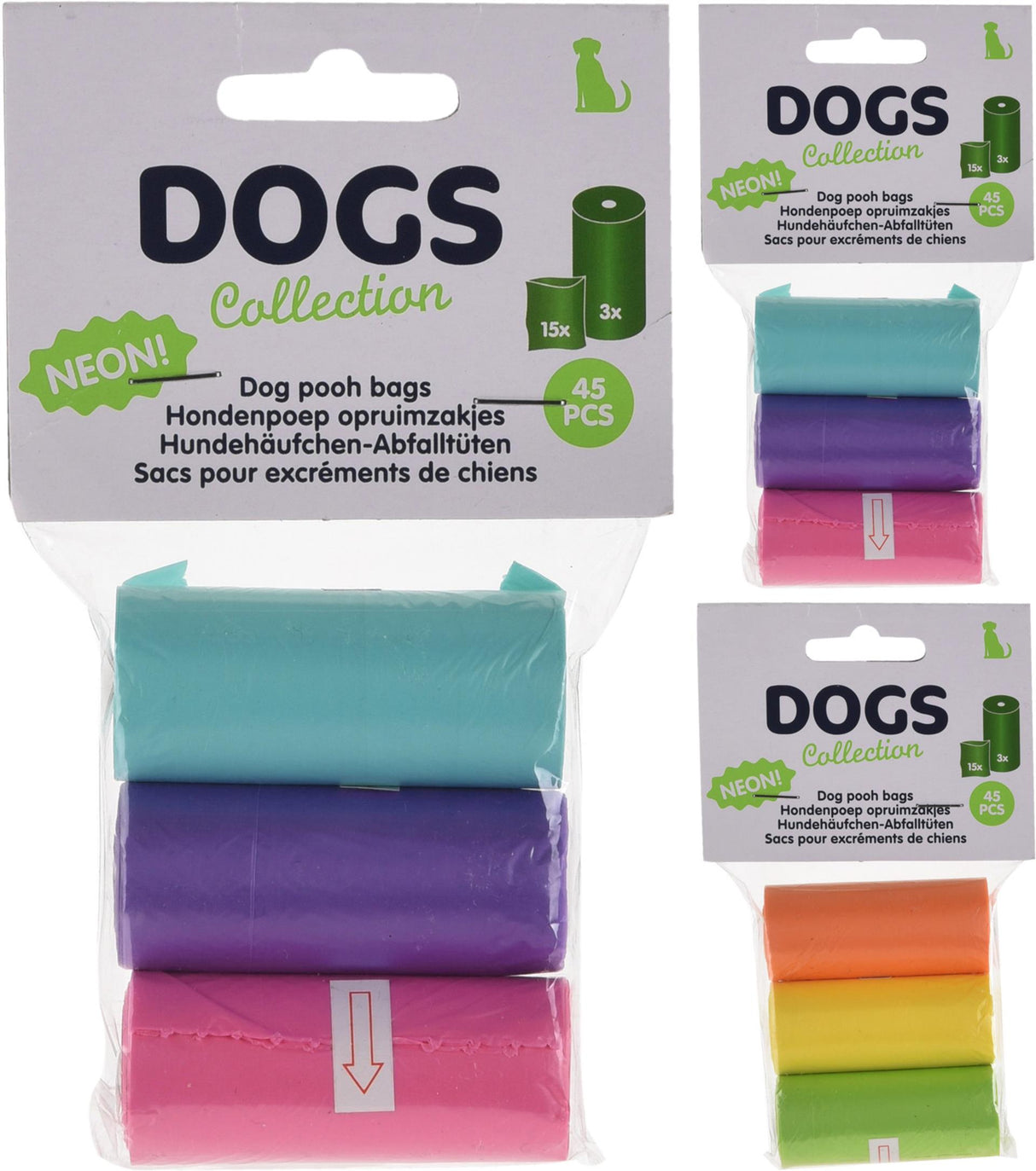 Hundeindsamling hundeposer 3 ruller á 15 stk