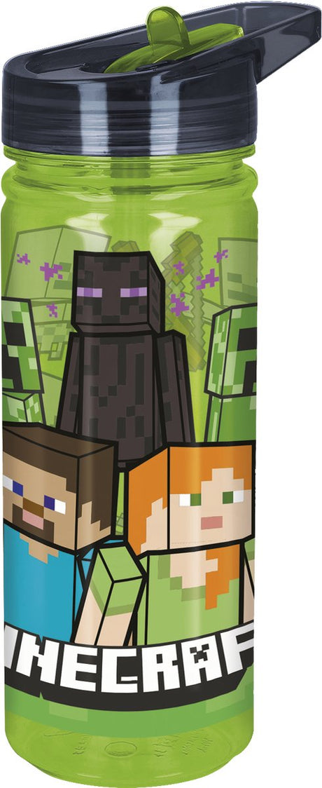 Stor minecraft tritan drikkedunk - 580 ml - tåler opvaskemaskine BPA-fri - drikkedunk til børn - gennemsigtig grøn sort