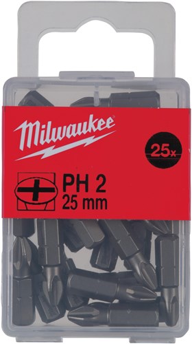 Milwaukee accessoires schroefbit ph 2, 25 mm | 25 stuks - 4932399587