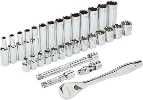 Milwaukee accessoires 3 8” ratel en doppenset | metrisch | 32-delig - 4932464945