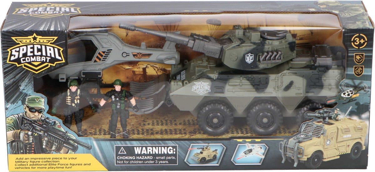 Intro speciel kampvogn med helikopter og 2 figurer