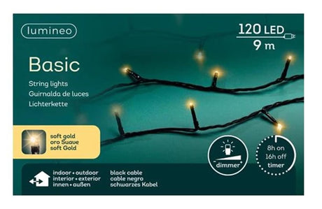 Lumineo basic julelys 120led champagne