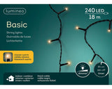 Lumineo LED belysning 18m 240 lys klassisk varm. med 8-timers timer og dæmpningsfunktion til indendørs og udendørs