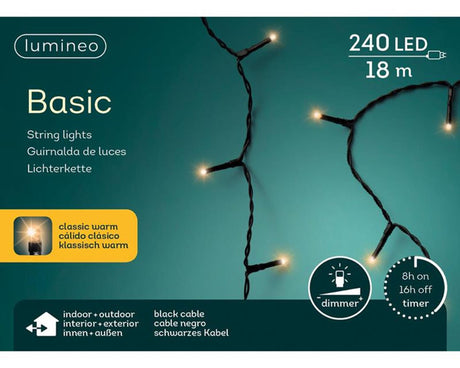 Lumineo julelys basic 240l klassisk varm