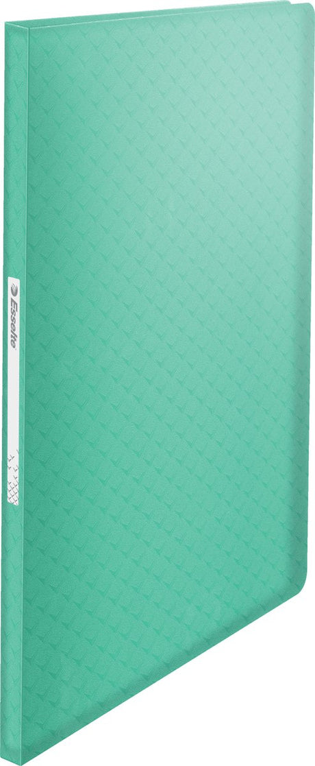 Esselte colour'breeze a4 showalbum met reliëfpatroon inclusief 60 hoezen - capaciteit tot 120 vellen - groen