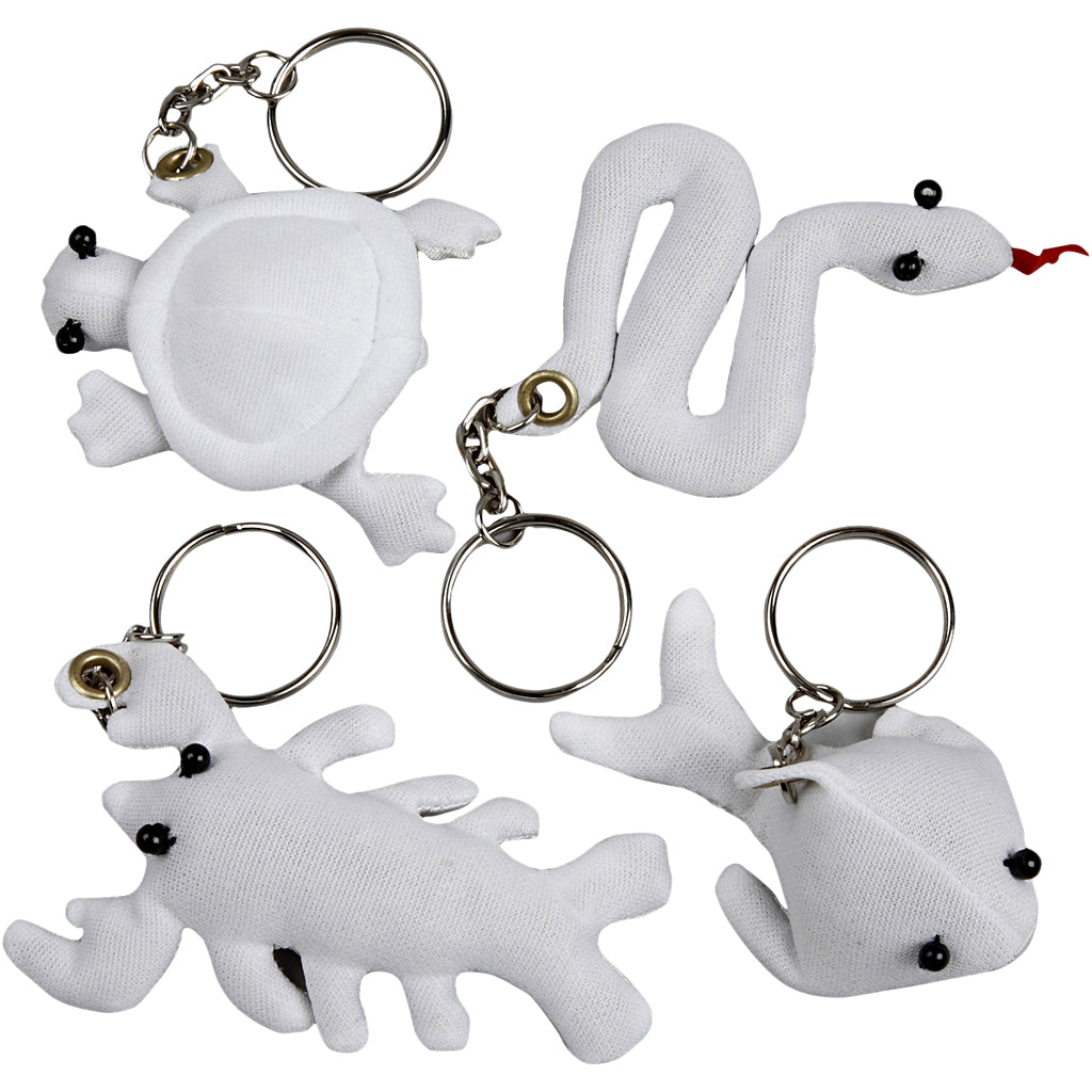 Kreativ virksomhed https: www.cchobby.nl-textile-figures-with-keychain-size-4-8-cm-white-4-piece-1-box