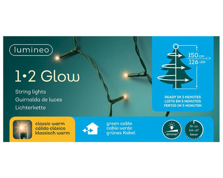 Lumineo julelys 1-2 glød 150cm 126xLED