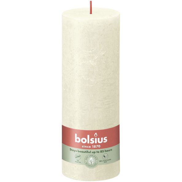 Bolsius rustik bloklys blød perle ø68x190 mm 85 timer (4 stk)