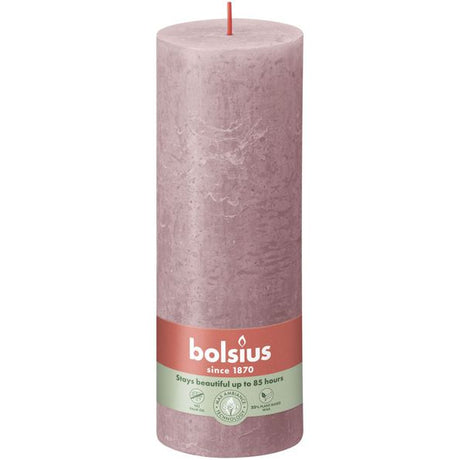 Bolsius rustik søjlelys ask rose ø68x190 mm 85 timer (4 stk)