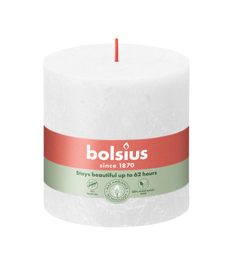 Bolsius rustik søjlelys uklar hvid ø100x100 mm 62 timer (3 stk)