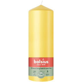 Bolsius stompkaars sunny yellow ø68x200 mm 75 uur (6 stuks)
