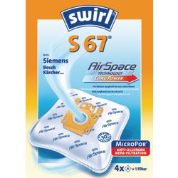 Stofzuigerzak swirl s67 airspace wit 4 stuks
