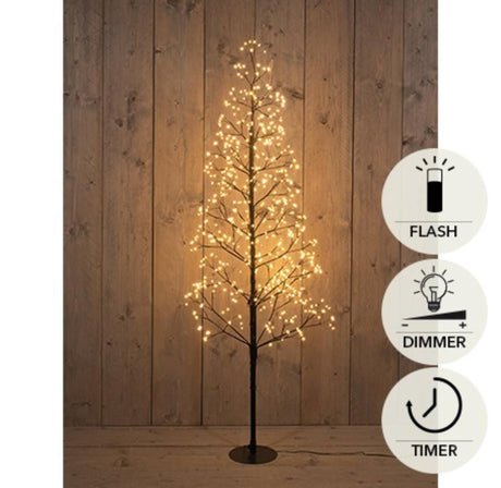Anna's collection verlichte kerstboom 720led classic warm h150cm met flits functie, dimmer en timer ip44
