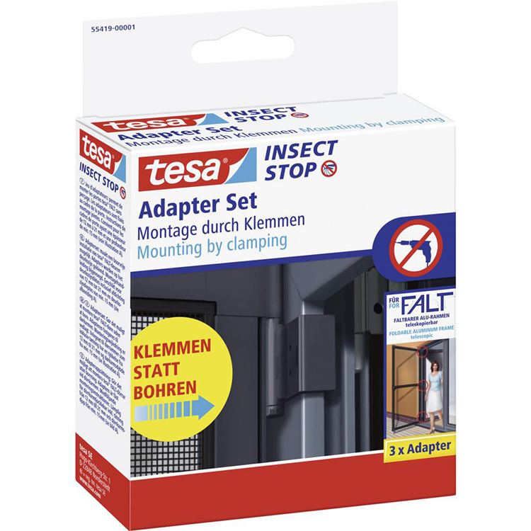 Tesa 1074283 - adapter falddørssystem sort | 1 stk