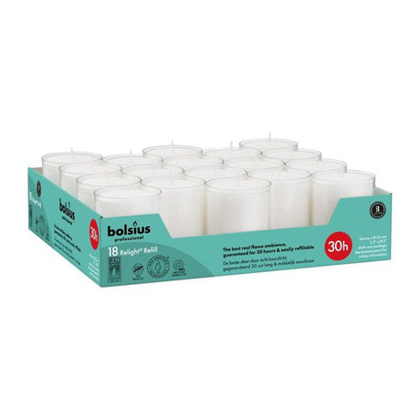 Bolsius professional relight navullingen transparant ø52x64 mm 30 uur (4x 18 stuks)