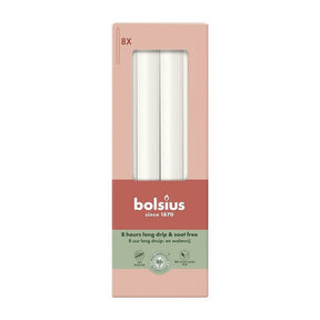 Bolsius dinerkaars rustiek 270 23 wolkenwit (8x 8 stuks)