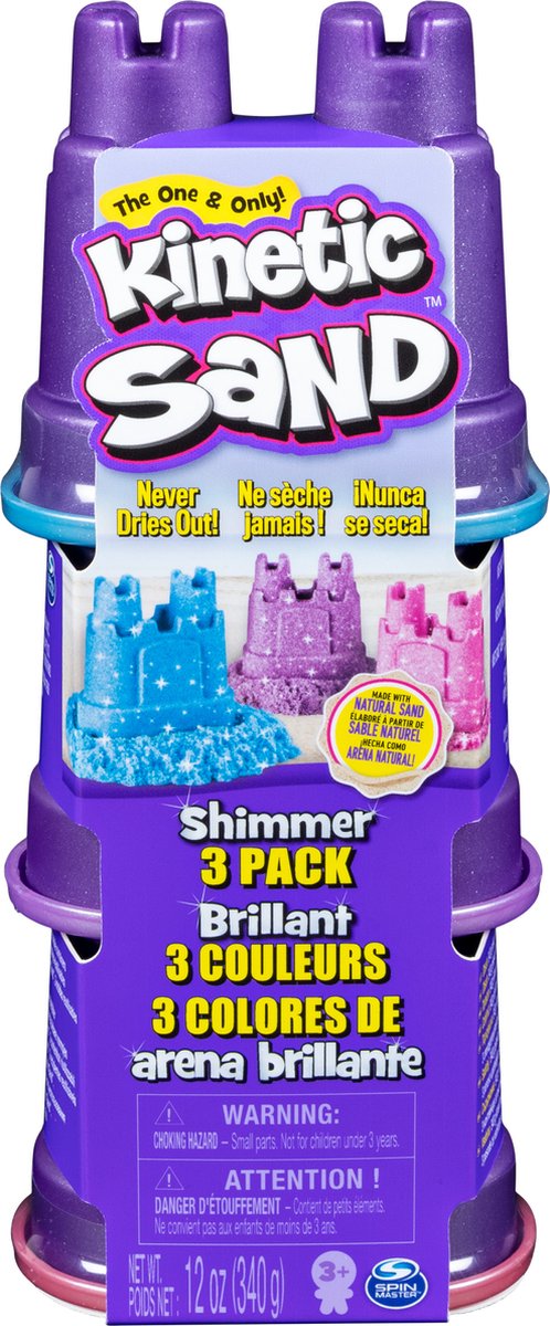 Kinetisk sandglimmer - glittersand - 3 farver - 340 g original - sanselegetøj