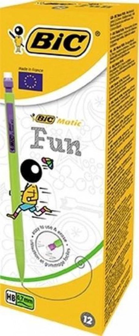 Bic: mekanisk blyant hb 0,7 mm matic fun + viskelæderspids og 3 miner - farvet klip