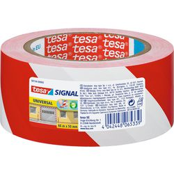 Gulvmarkeringstape tesapack 66mx50mm rød hvid