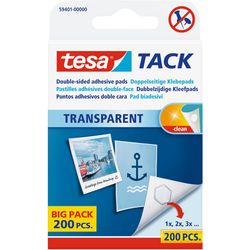 Dobbeltsidet klæbende puder tesa transparent 200 stk