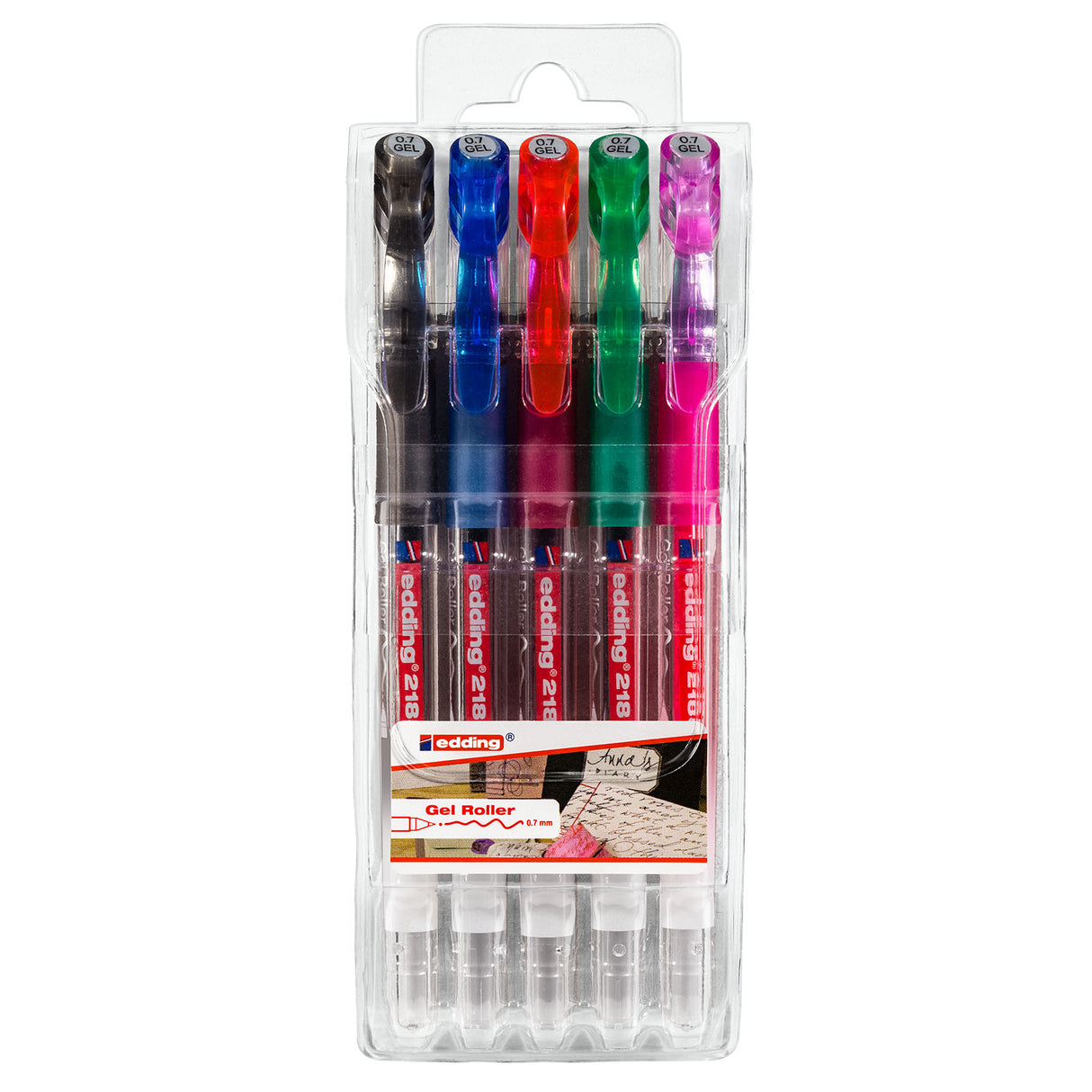 Edding 2185 • gelrulle 0,7mm assorteret 5stk
