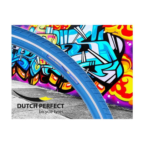 Dutchperfect dæk dutch perfect 28 x1,40 40-622 anti-punktur - blå med refleks