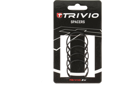 Trivio - spacer 2mm 1 1 8 aluminium sort - 5 stk