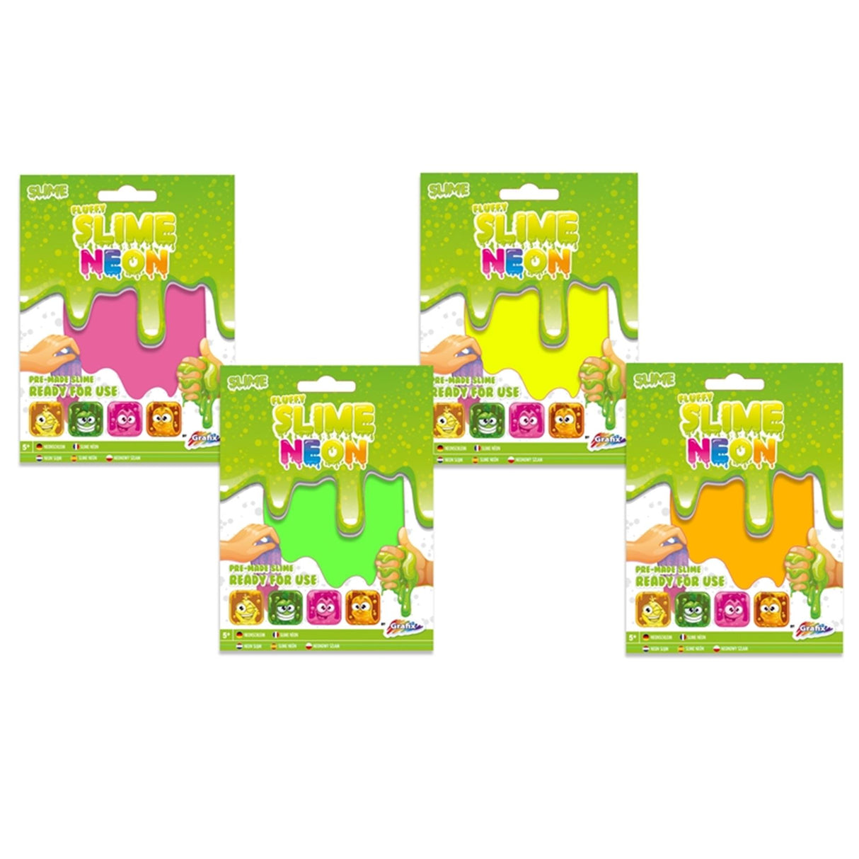 Grafix neon fluffy slime på kort