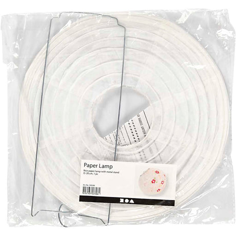Creativ company rispapirlampe, rund, d 20 cm, hvid, 1 stk