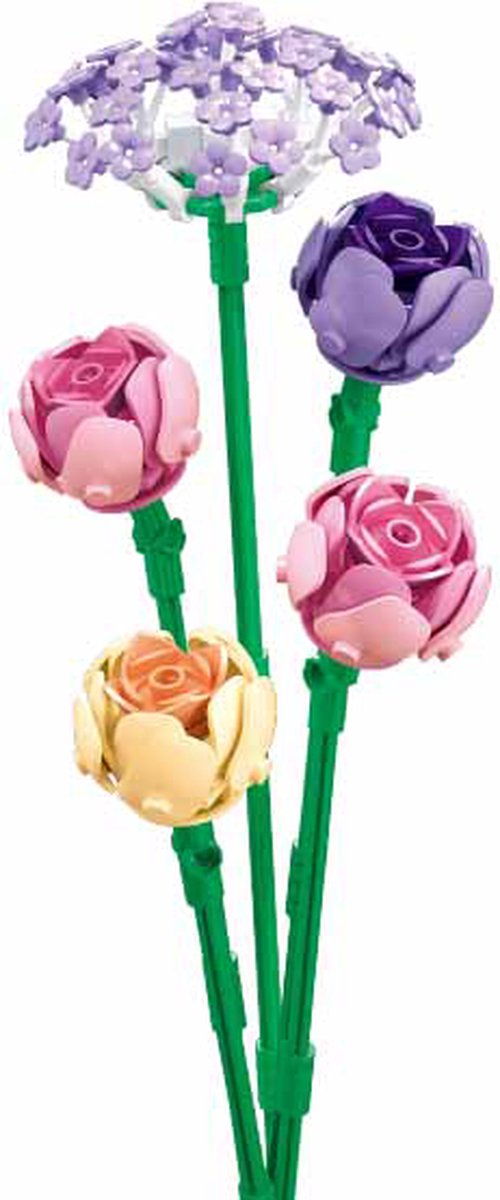 Sluban blomster botaniske blomster byggesæt – byggelegetøj kunstige blomster dekoration – botaniske blomster – byggesæt til voksne og børn – byggekasse 198 med byggeklodser – m38‑b1101‑17