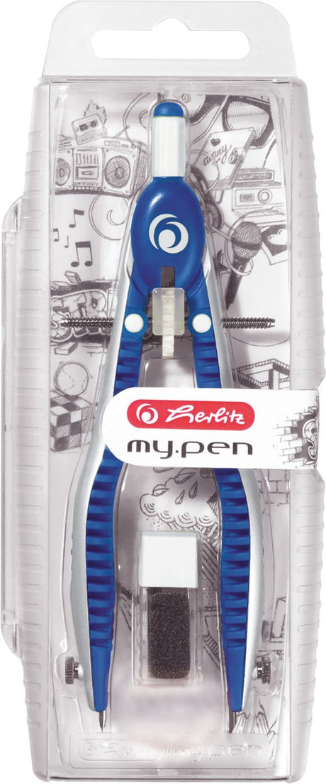 Herlitz quick-set kompas my.pen blå hvid