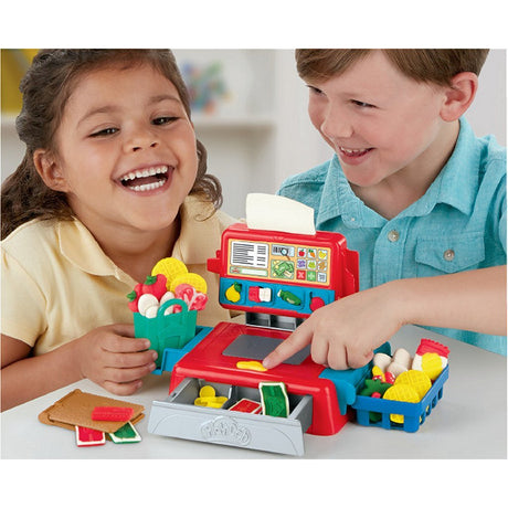 Play-doh kasseapparat + 4 krukker ler + lyd