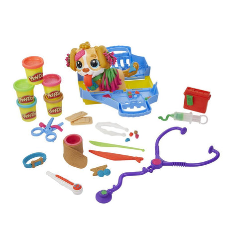Play-doh dyrlæge legesæt - modellervoks - inklusiv 5 potter - håndværk til børn
