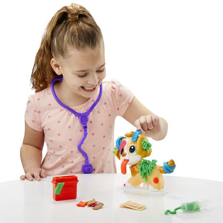 Play-doh dyrlæge legesæt - modellervoks - inklusiv 5 potter - håndværk til børn
