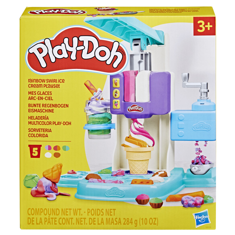 Play-doh rainbow softice legesæt - 5 lerpotter
