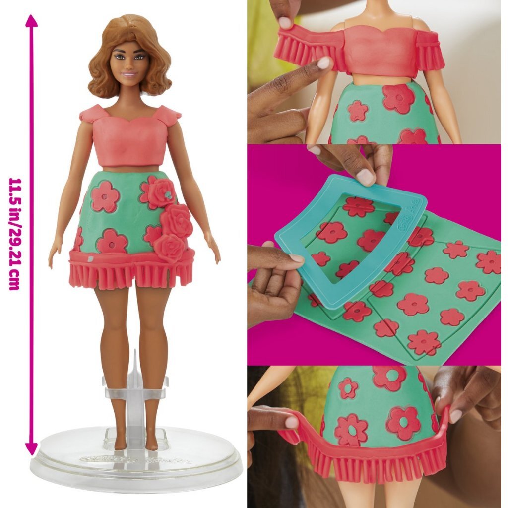 Play-doh sæt barbie blomster og frynser - lav dukketøj - modellervoks
