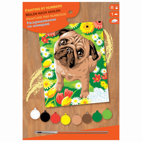 Grundmaling efter nummer mops hund