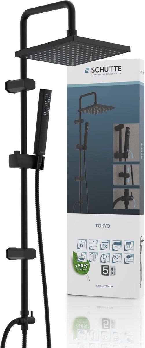 Schütte tokyo brusesystem - regnbruser - 99 cm stang - mat sort