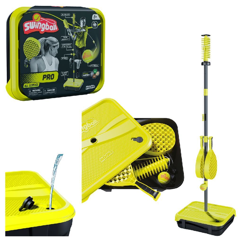 Swingball pro tennisstolpe med alle overflader base sort gul