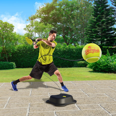 Mookie legetøj swingball reflex tennis pro - tennis træner pro med alle overflader base - sort gul