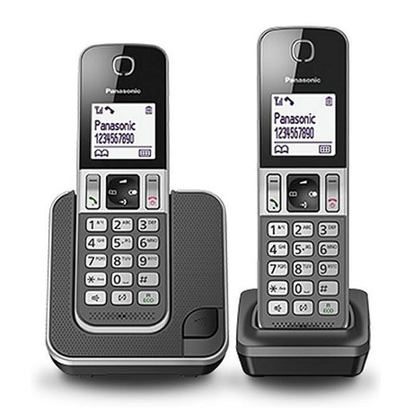 Panasonic kx-tgd312nlg telefoner 2 stk sort grå