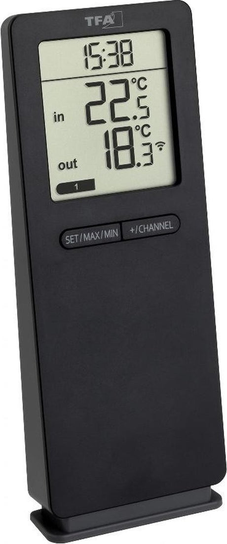 Tfa Dostmann Funk Termometer Logoneo 30.3071.01 Trådløst termometer Digital Sort