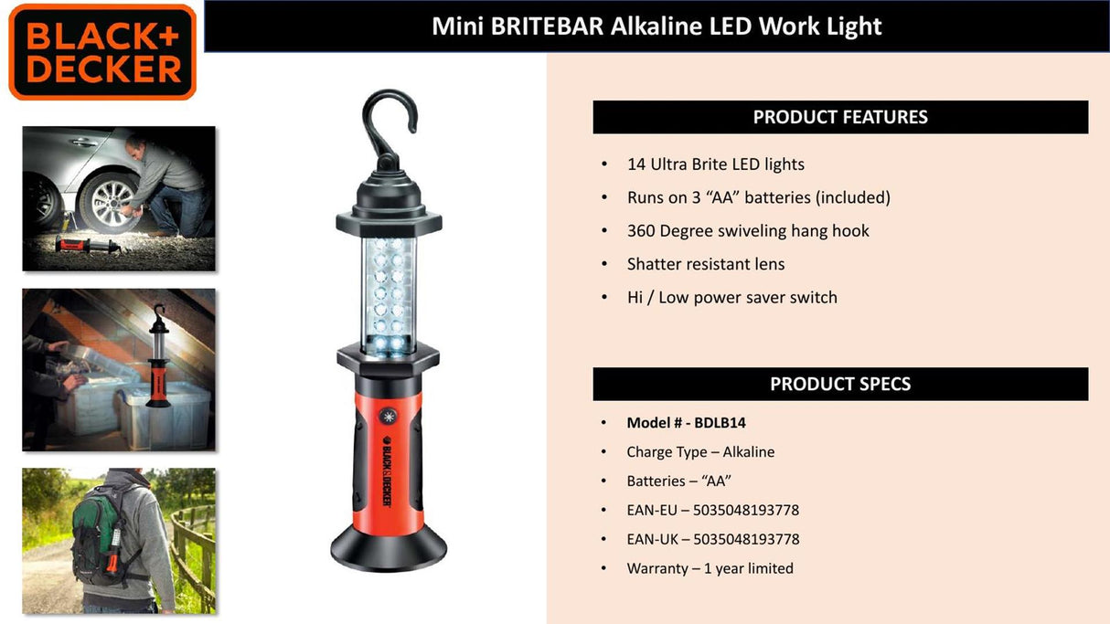 Black+decker black decker arbejdslampe 14 LED