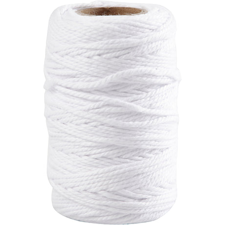 Creativ company bomuldssnor, tykkelse 1,1 mm, hvid, 50 m 1 rulle