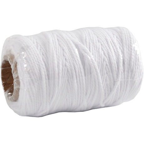 Creativ company bomuldssnor, tykkelse 1,1 mm, hvid, 50 m 1 rulle