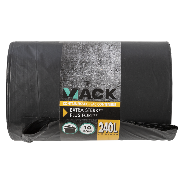 1054871 - beholderpose 240 liter sort LDPE, 10 stk pr. rulle | 10 stk