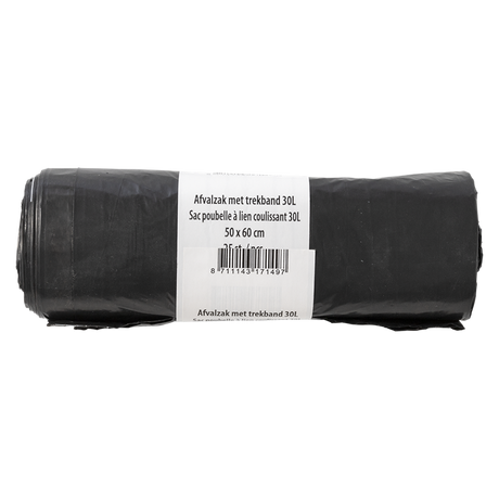 1070342 - afvalzak met trekband 30l 25st | 15 stuks