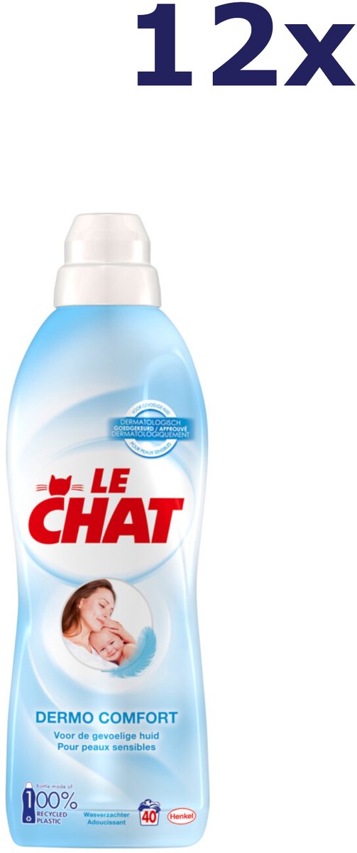 Le chat skyllemiddel - dermo komfort - 12 flasker - 40 vaske 880ml
